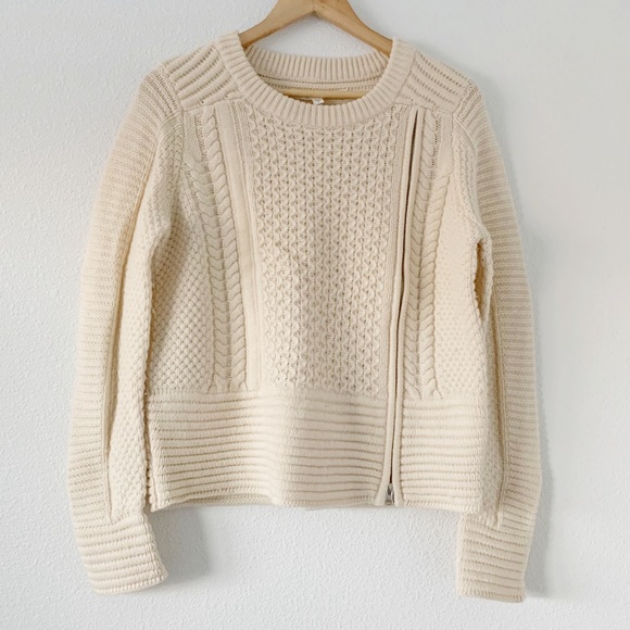 Veronica Beard Sweaters - Veronica Beard Ivory Cable Knit Zipper Sweater M
